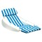 Swim Central 66" Sunchaser Striped Blue and White Swimming Pool Floating Cushion Lounge Chair